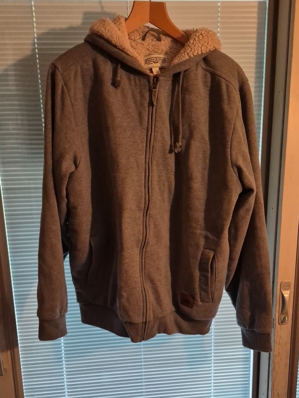 Field & Stream Gray Sherpa-Lined Zip-Up Hoodie